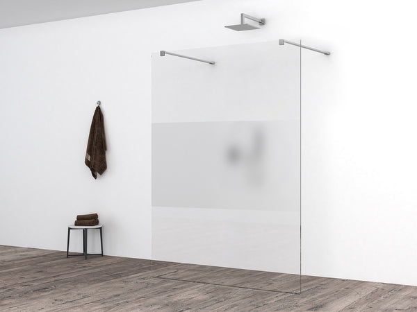 Slim glasplaat 1200 x 2000 x 8 mm nano helder glas met melkglas middenband