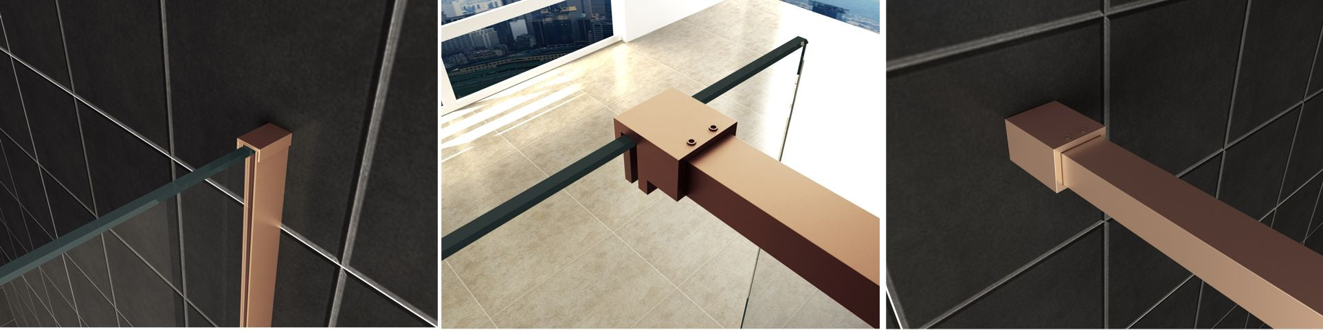 Slim profielset met stabilisatiestang 120 cm koper 8719743067769