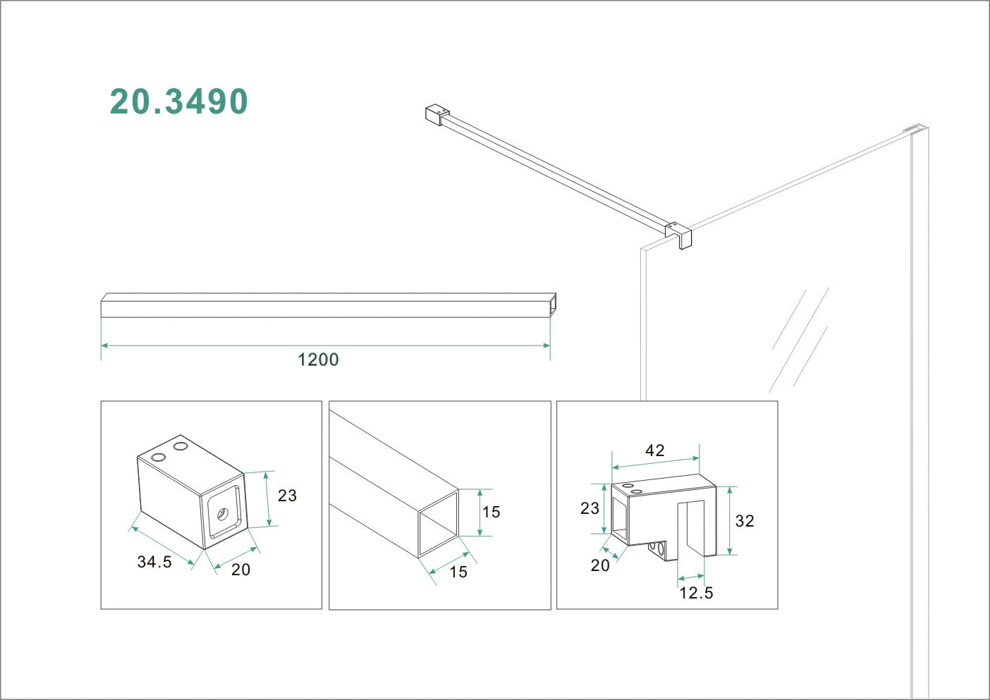 Wiesbaden Slim stabilisatiestang 120 cm chroom - WDtegels