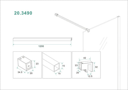 Wiesbaden Slim stabilisatiestang 120 cm chroom - WDtegels