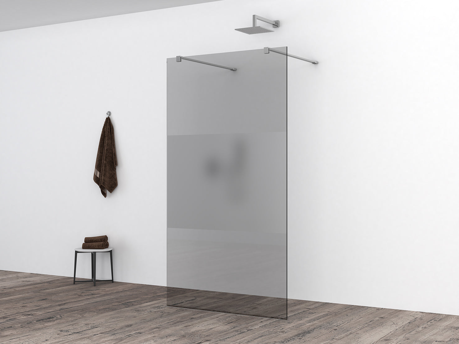 Slim glasplaat 900 x 2000 x 8 mm nano rookglas met melkglas middenband - WDtegels
