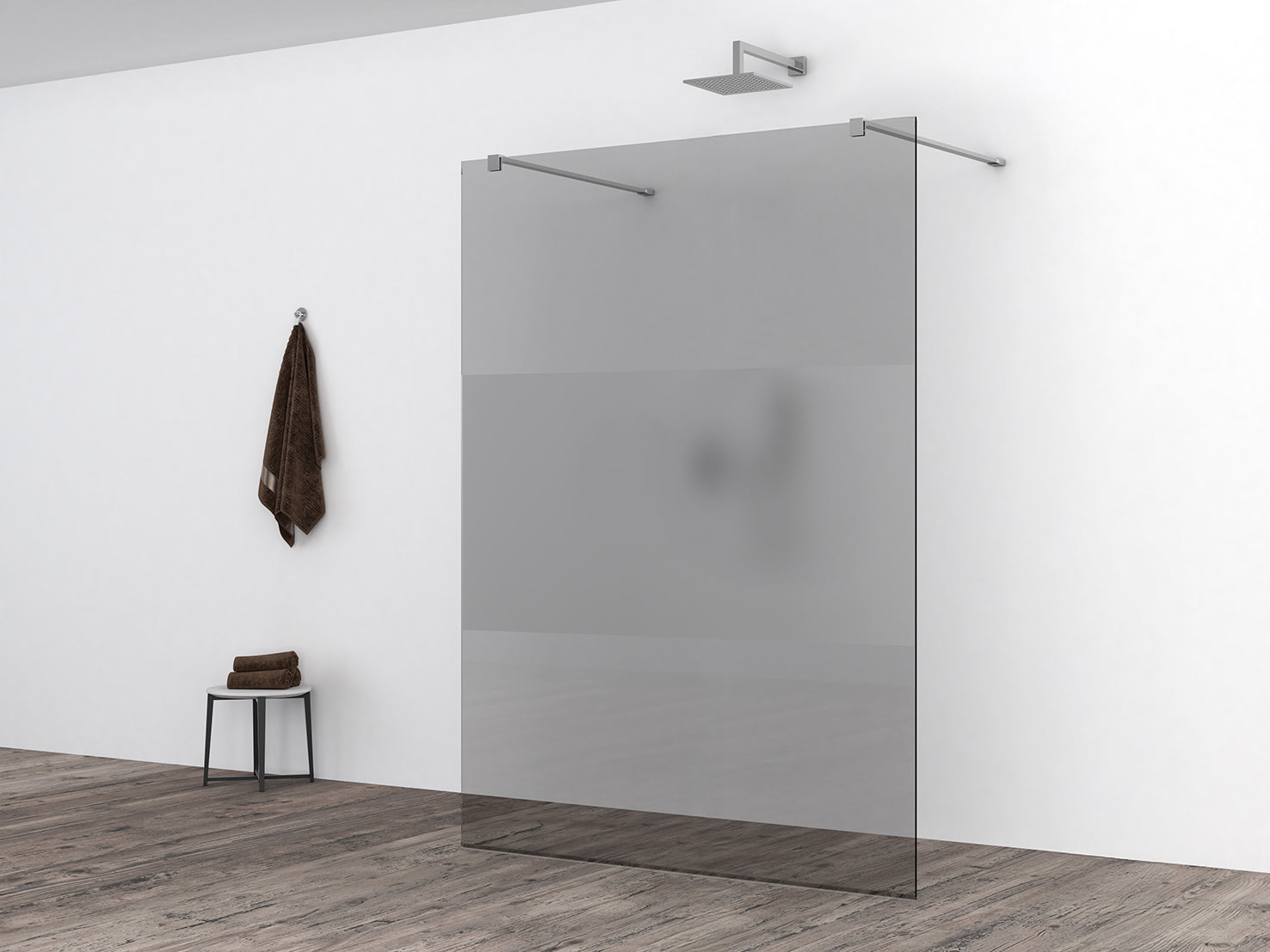 Slim glasplaat 1200 x 2000 x 8 mm nano rookglas met melkglas middenband - WDtegels