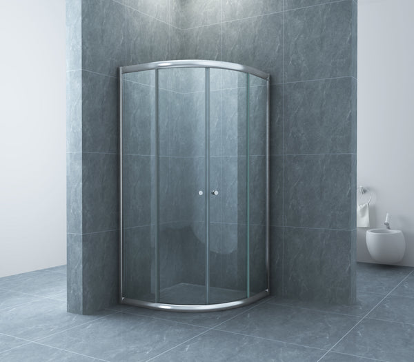 Eco quarter-round cabin with two sliding doors 1000 x 1000 x 1900 x 5 mm nano clear glass/chrome
