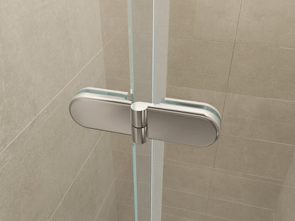 Maki nisdeur vouwbaar links 800 x 2000 x 8 mm nano helder glas/chroom - WDtegels