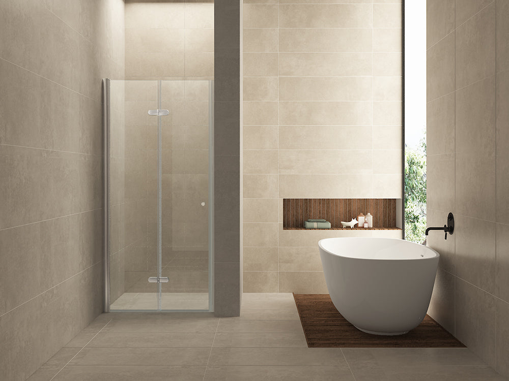 Maki nisdeur vouwbaar links 800 x 2000 x 8 mm nano helder glas/chroom - WDtegels