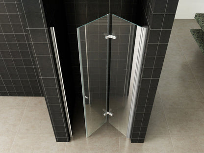 Wiesbaden vouwbare nisdeur 80x202 cm rechts 8 mm NANO glas - WDtegels