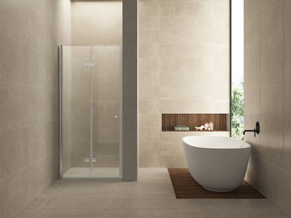 Maki nisdeur vouwbaar links 1000 x 2000 x 8 mm nano helder glas/chroom - WDtegels