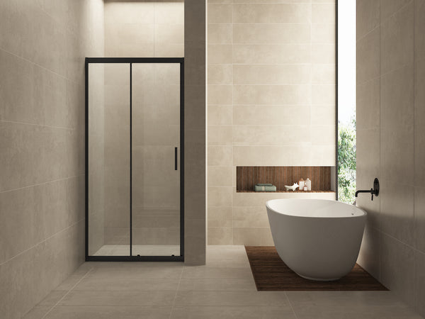 Skyline niche sliding door 1200 x 2000 x 8 mm nano clear glass/matte black