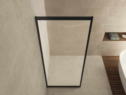 Skyline zijwand voor nis schuifdeur 1000 x 2000 x 8 mm nano helder glas/mat zwart - WDtegels