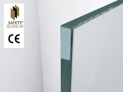 Graffic inloopdouche 800 x 2000 x 10 mm nano safety glass folie helder glas/chroom - WDtegels