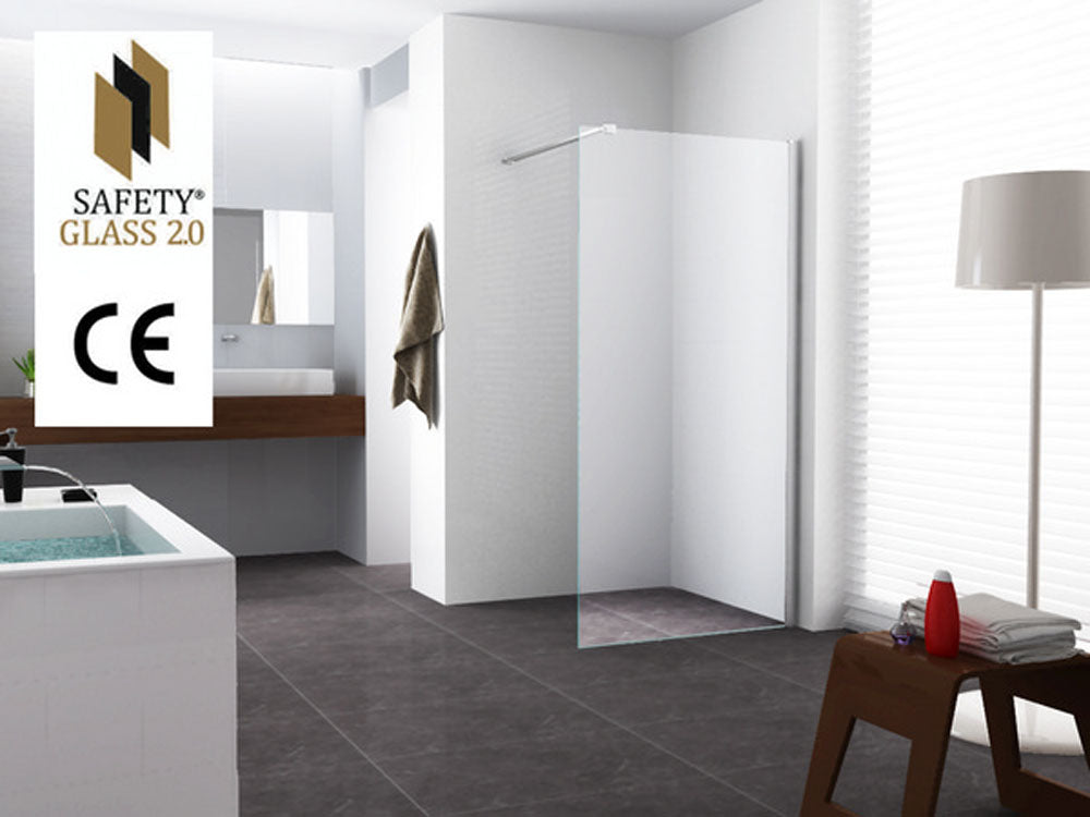 Graffic inloopdouche 900 x 2000 x 10 mm nano safety glass folie helder glas/chroom - WDtegels