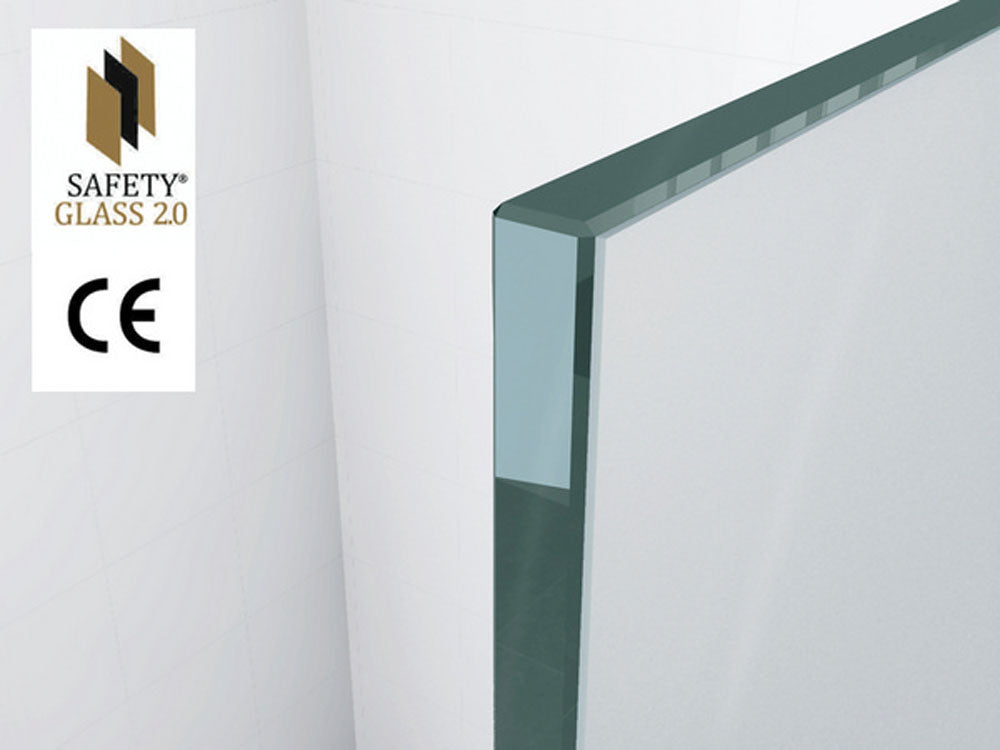 Graffic inloopdouche 1000 x 2000 x 10 mm nano safety glass folie helder glas/chroom - WDtegels