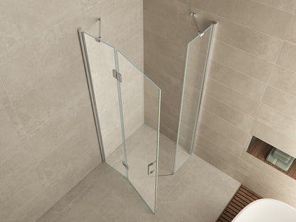 Pento cabine met 1 draaideur 1000 x 1000 x 2000 x 8 mm nano helder glas/chroom - WDtegels