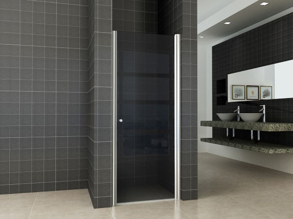Wiesbaden nisdeur met profiel 80x202 cm 8 mm NANO rookglas - WDtegels