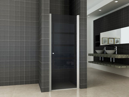 Wiesbaden nisdeur met profiel 80x202 cm 8 mm NANO rookglas - WDtegels