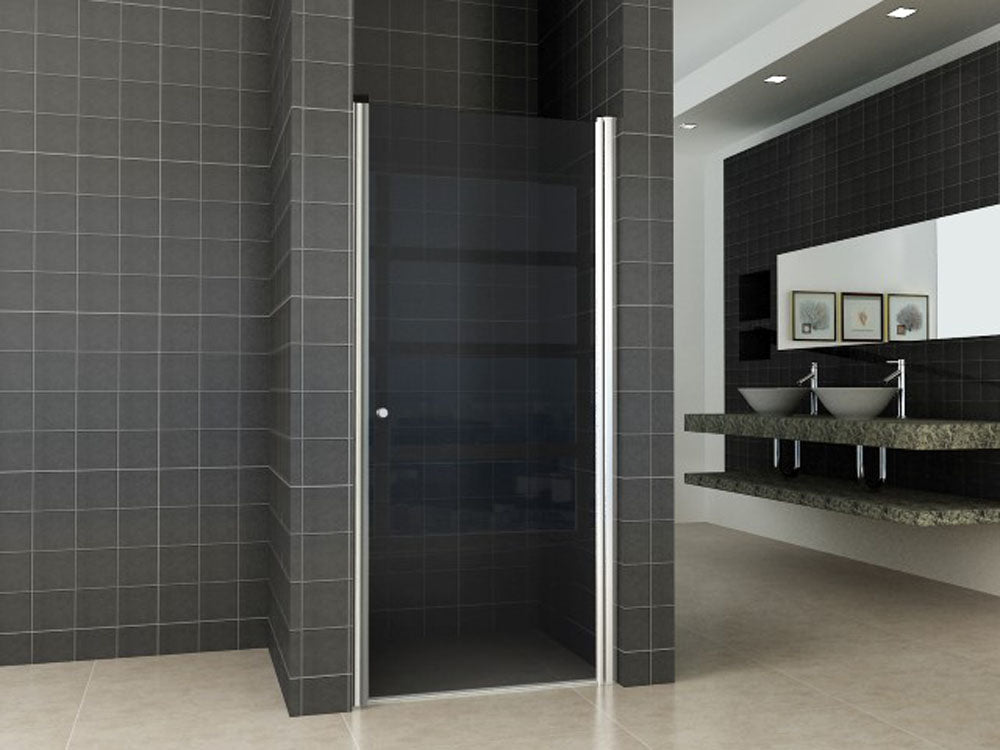 Between nisdeur 900 x 2000 x 8 mm nano rookglas/chroom - WDtegels