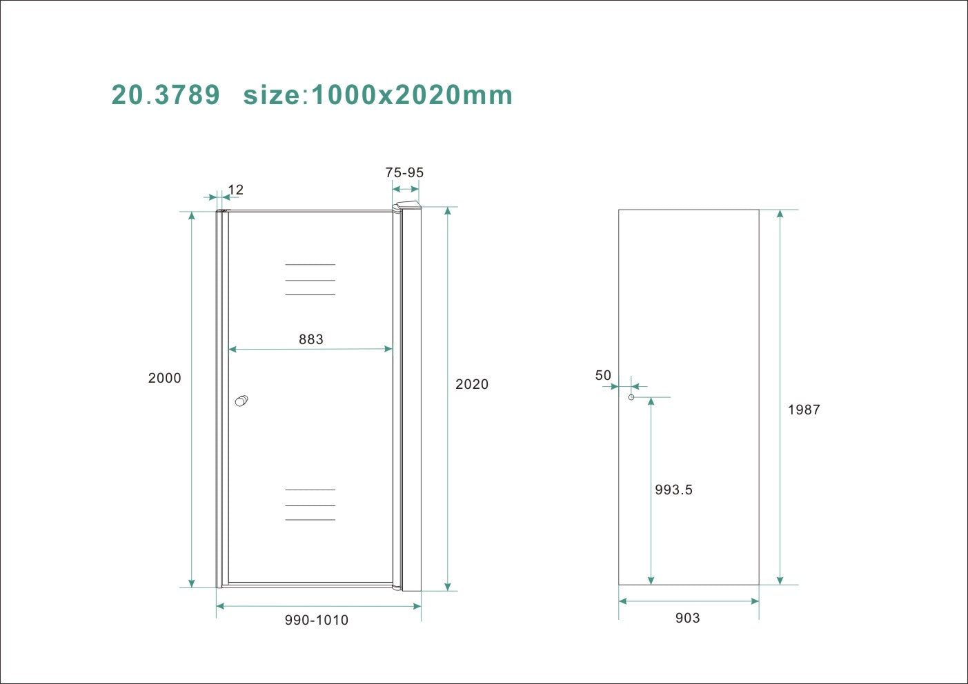 Wiesbaden nisdeur met profiel 100x202 cm - WDtegels