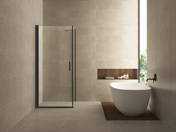 Salone douchecabine | 1 draaideur | 100x100x200cm | 8 mm nano helder glas/mat zwart
