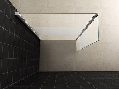 zijwand + hoekprofiel 400x2000 10mm NANO gedeeltelijk matglas - WDtegels