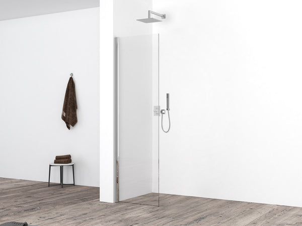 Comfort zijwand met muurprofiel 40x200cm | 10 mm nano helder | Glas/chroom