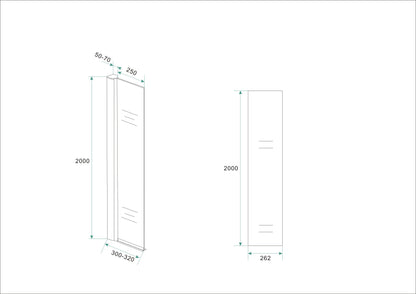 Wiesbaden zijwand + muurprofiel 300x2000 10mm NANO glas - WDtegels