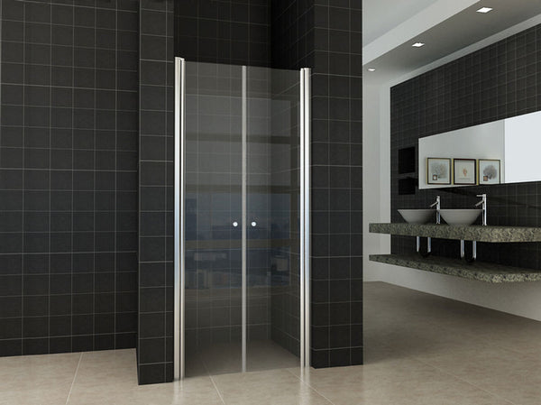 Wiesbaden double swing door in niche 80x200 cm 6 mm NANO glass