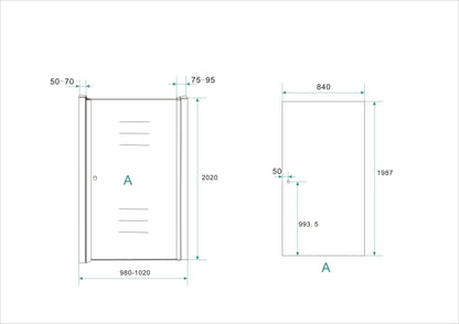 Wiesbaden nisdeur met profiel 100x202 cm - WDtegels