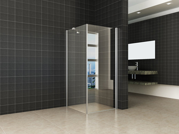 Wiesbaden swing door + side wall UNI 900x900x2000 chr.8mm NANO