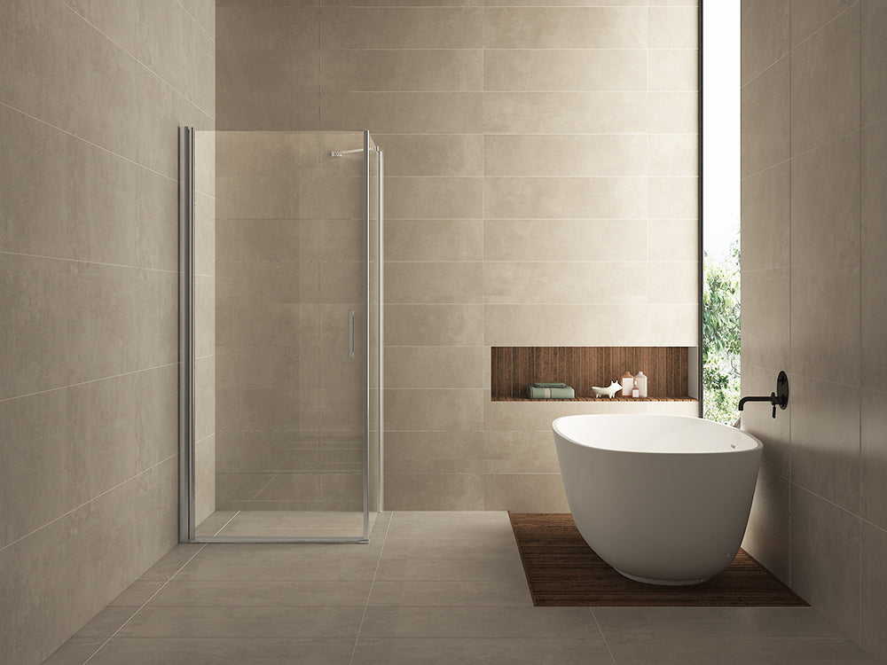 Salone cabine met 1 draaideur 900 x 900 x 2000 x 8 mm nano helder glas/chroom - WDtegels