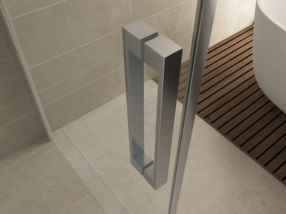 Salone cabine met 1 draaideur 1000 x 1000 x 2000 x 8 mm nano helder glas/chroom - WDtegels
