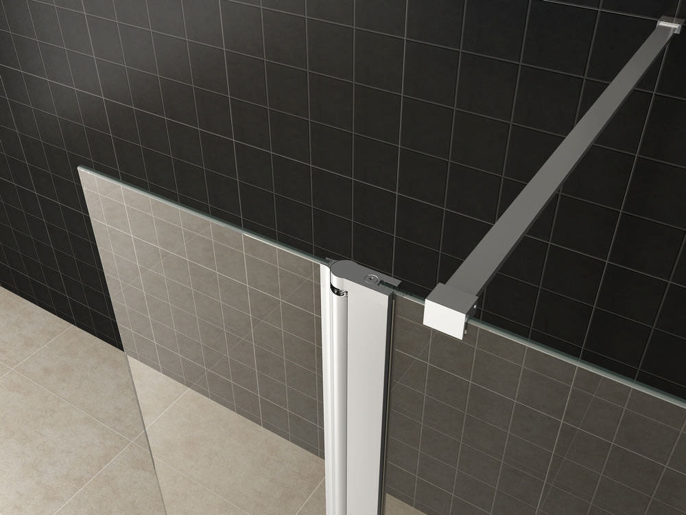 Wiesbaden zijwand + scharnierprofiel 400x2000 10mm NANO glas - WDtegels