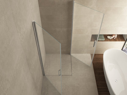 Salone cabine met 2 draaideuren 1000 x 1000 x 2000 x 8 mm nano helder glas/chroom - WDtegels