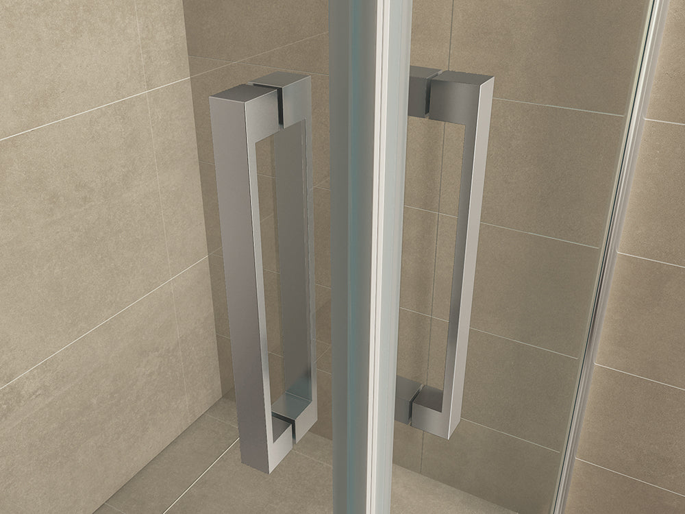 Salone cabine met 2 draaideuren 1000 x 1000 x 2000 x 8 mm nano helder glas/chroom - WDtegels