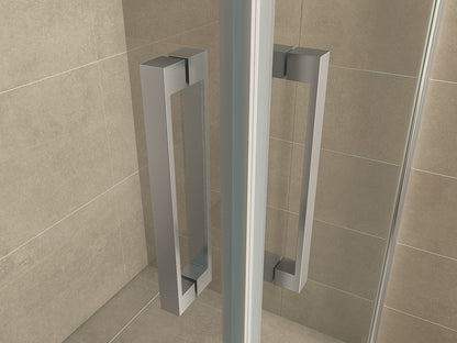 Salone cabine met 2 draaideuren 1000 x 1000 x 2000 x 8 mm nano helder glas/chroom - WDtegels