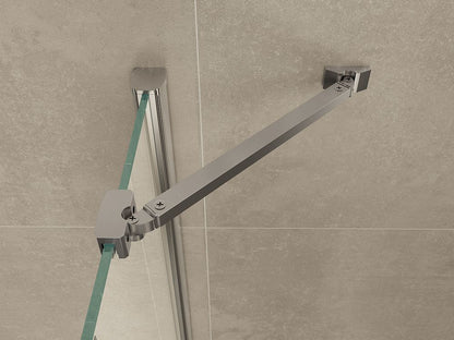 Double cabine kwartrond met 2 draaideuren 100 x 100 x 200 cm 8 mm nano helder glas/chroom