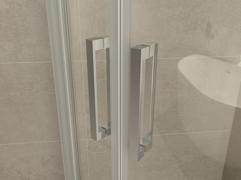 Entra cabine kwartrond met 2 schuifdeuren 900 x 900 x 2000 x 8 mm nano helder glas/chroom - WDtegels