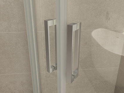 Entra cabine kwartrond met 2 schuifdeuren 900 x 900 x 2000 x 8 mm nano helder glas/chroom - WDtegels
