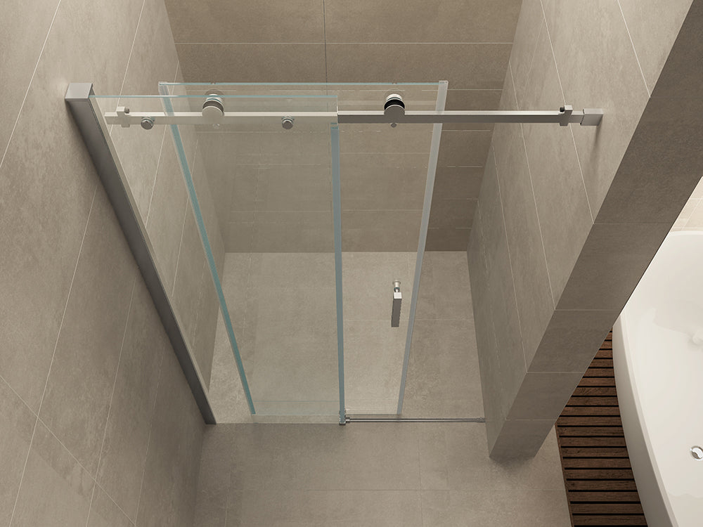 Slide nis schuifdeur 1400 x 2000 x 8 mm nano helder glas/chroom - WDtegels