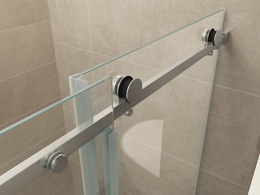 Slide nis schuifdeur 1400 x 2000 x 8 mm nano helder glas/chroom - WDtegels