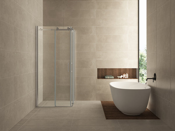 Entra hoekinstap douchecabine | 2 schuifdeuren | 90x90x200cm | 8 mm nano helder glas/chroom