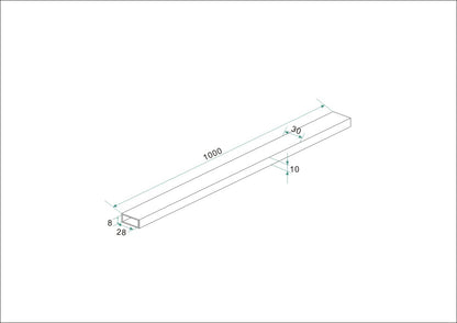 Wiesbaden losse vierkante stabilisatiestang 100cm - WDtegels
