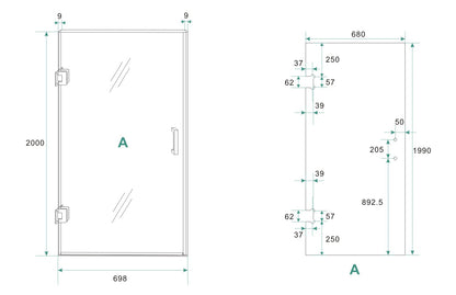 Wiesbaden profielloze nisdeur 70x200 cm 8 mm NANO glas - WDtegels
