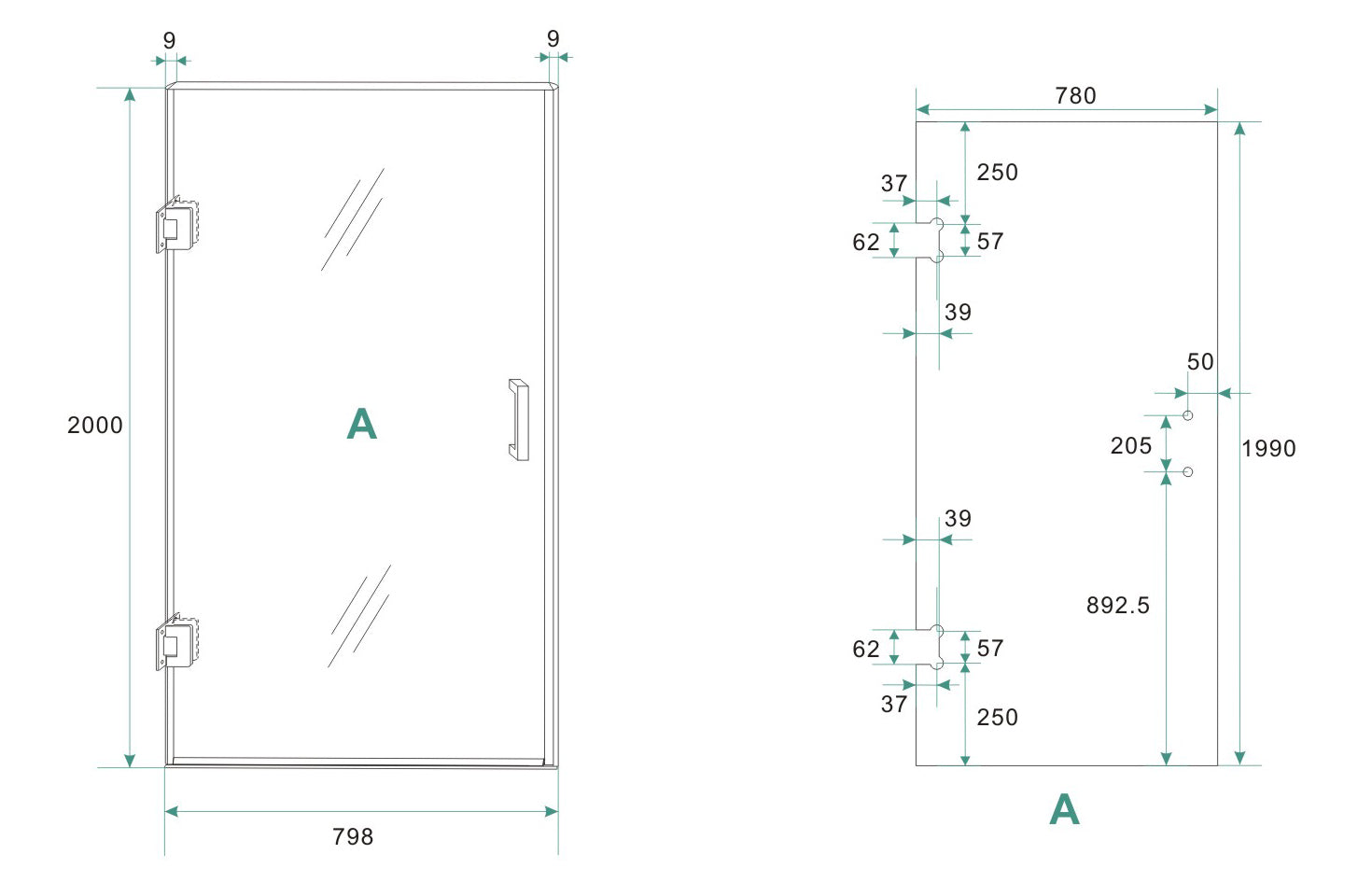 Wiesbaden profielloze nisdeur 80x200 cm 8 mm NANO glas - WDtegels