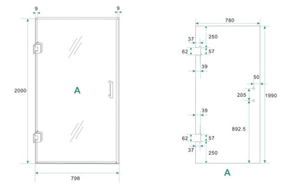 Wiesbaden profielloze nisdeur 80x200 cm 8 mm NANO glas - WDtegels