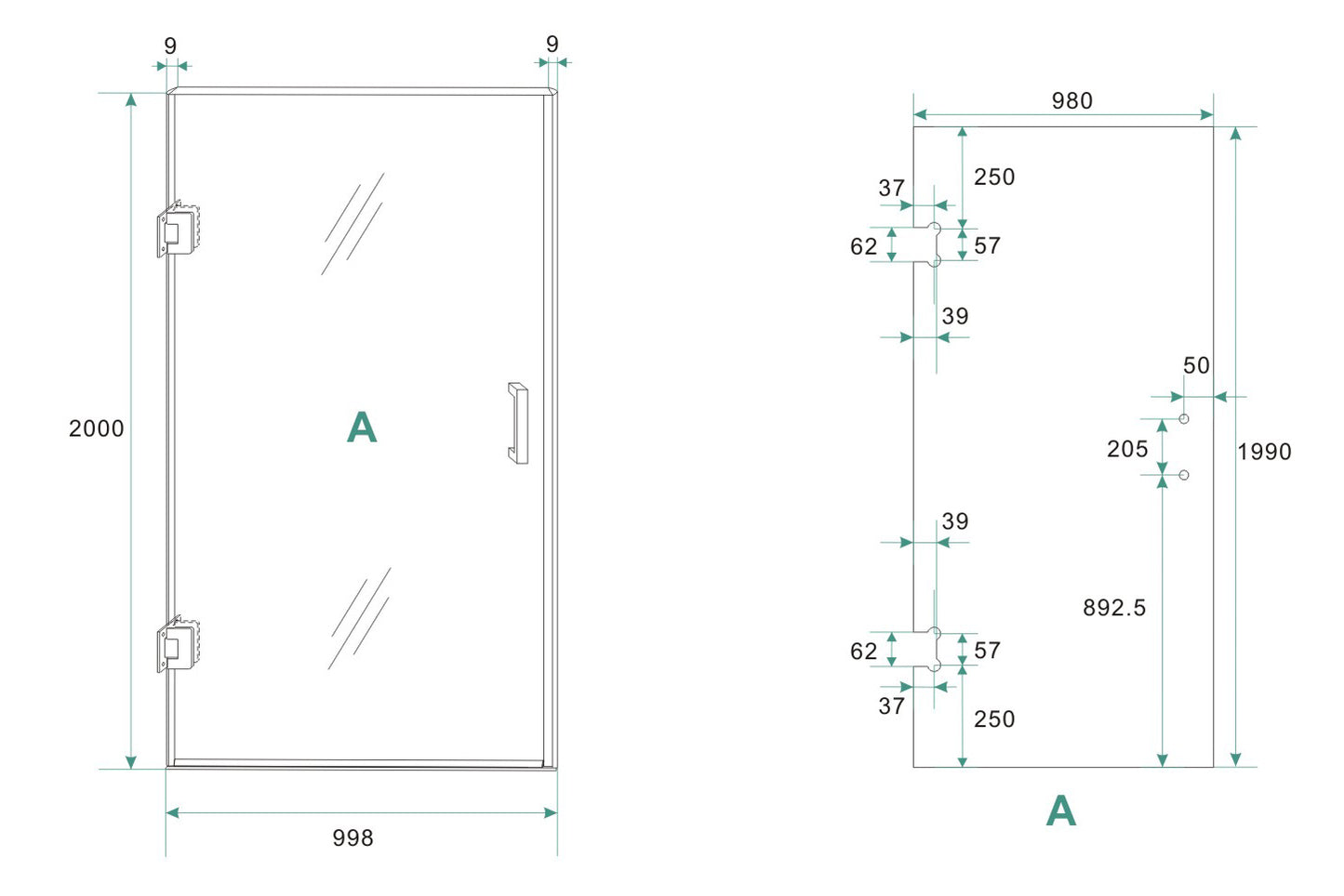 Wiesbaden profielloze nisdeur 100x200cm 8mm NANO glas - WDtegels