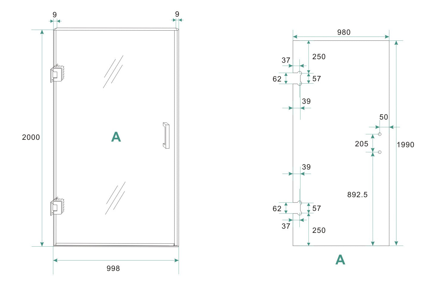 Wiesbaden profielloze nisdeur 100x200cm 8mm NANO glas - WDtegels