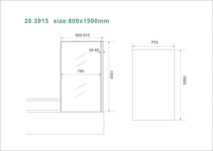 Wiesbaden vaste badwand 80 x 150 cm - WDtegels