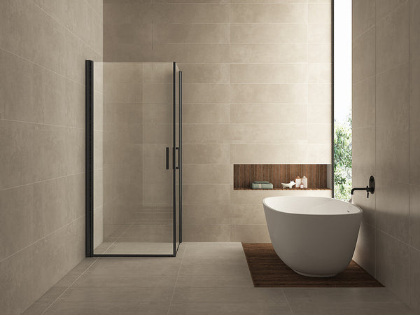 Salone Douchecabine | 2 draaideuren | 90x90x200cm | 8mm nano helder glas/mat zwart