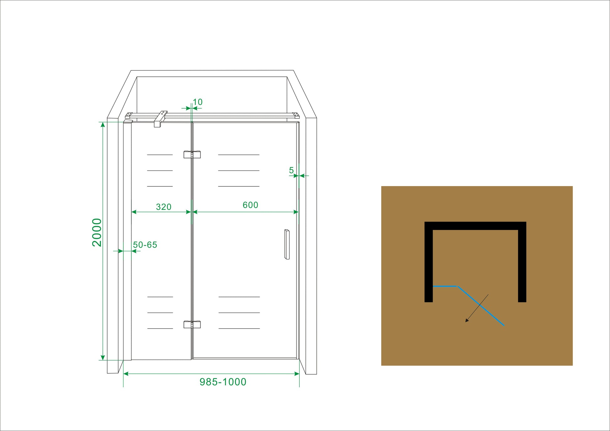 Wiesbaden nis swingdeur 100x200 cm - WDtegels