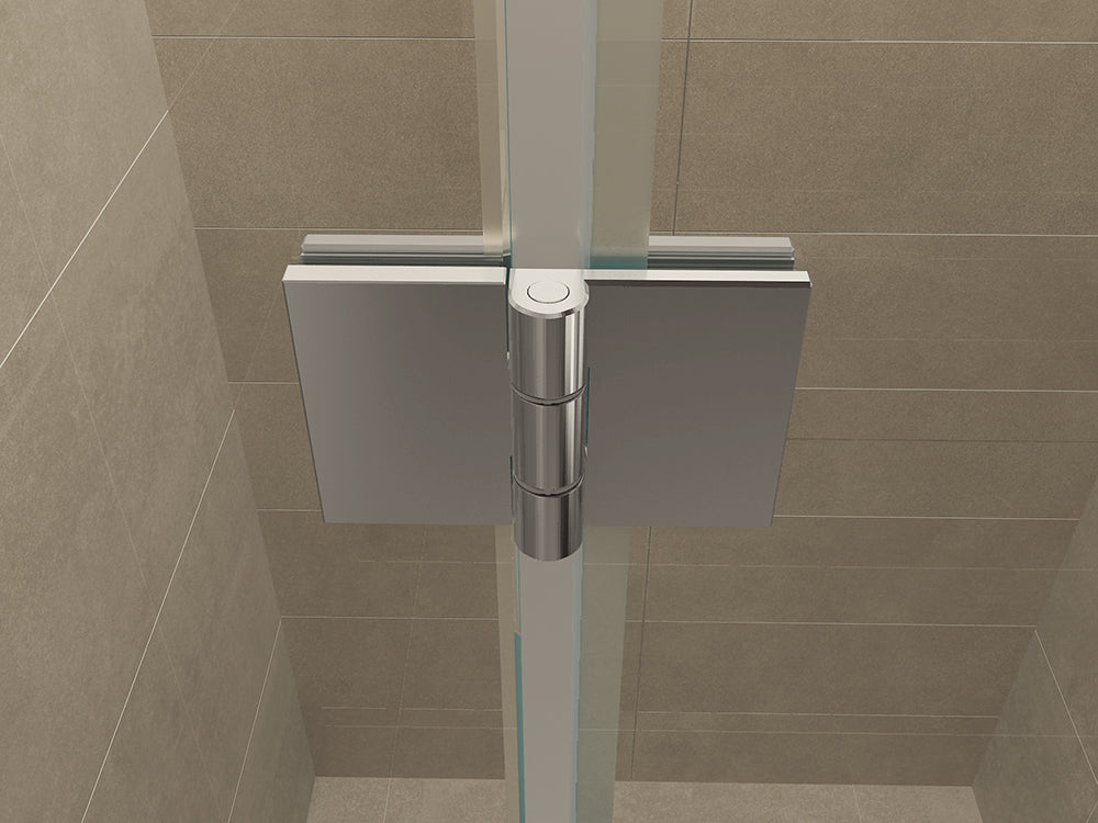 Vaz nisdeur met vast deel 1000 x 2000 x 8 mm nano helder glas/chroom - WDtegels
